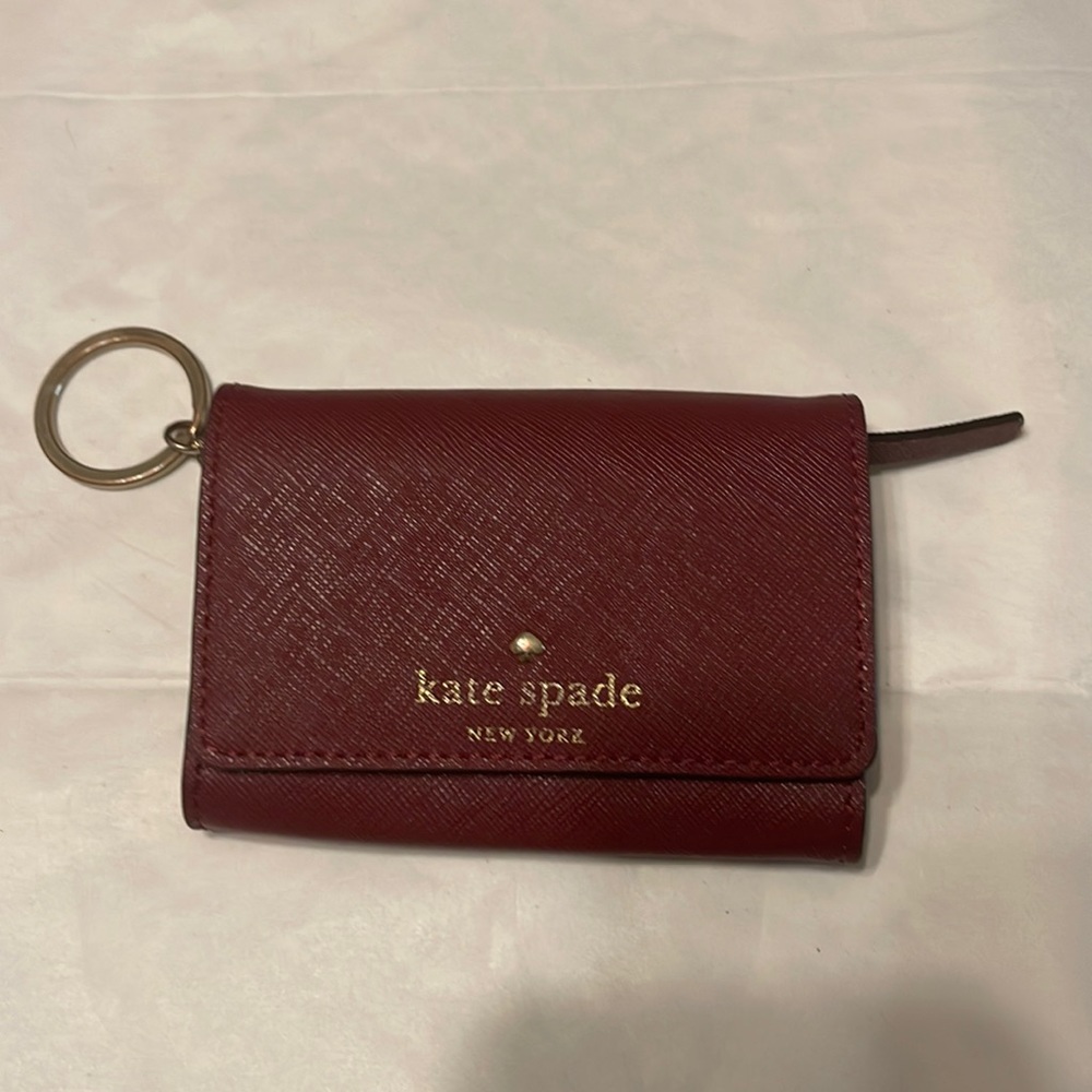 Kate Spade key chain wallet dark red